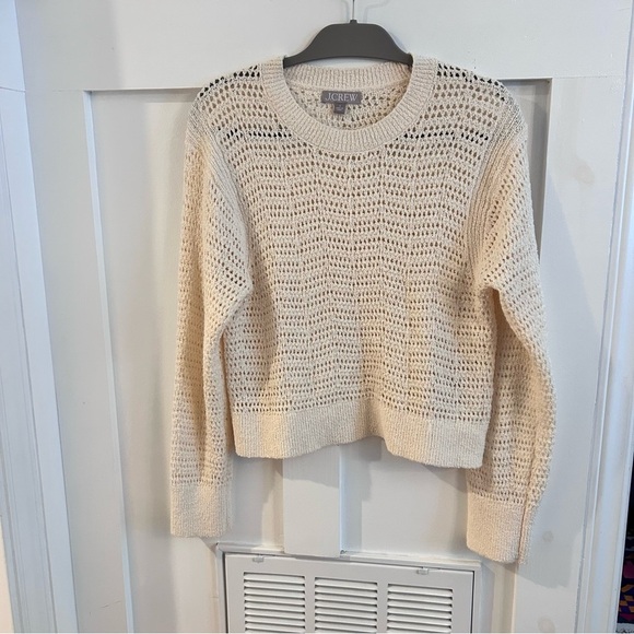 J. Crew Pointelle crewneck sweater - Picture 2 of 5